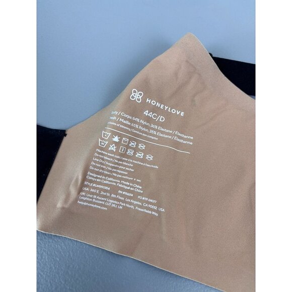 Honeylove women's 44C/D black CrossOver bra wireless smoothing back comfort bra - Picture 5 of 7